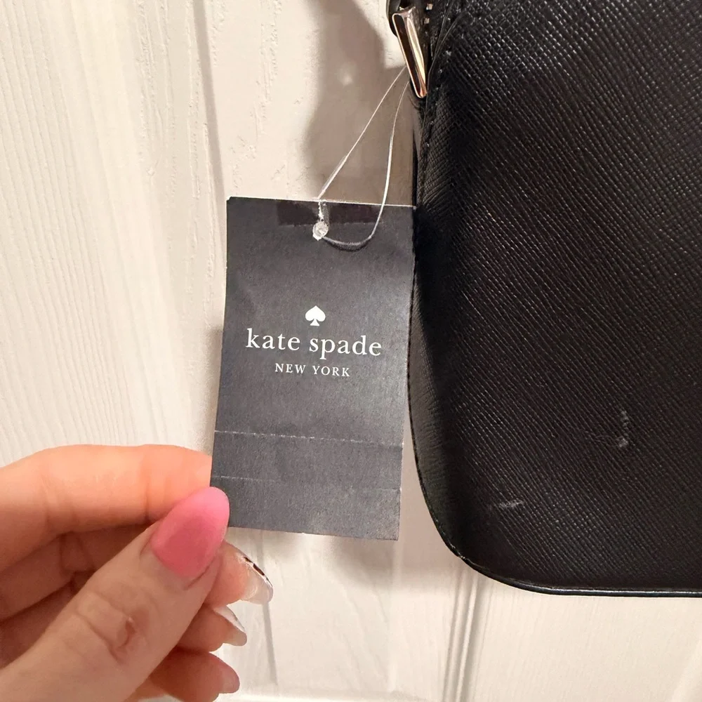 NWT Kate Spade Payton Dome Crossbody Black Saffiano Leather Gold Hardware - Picture 7 of 14